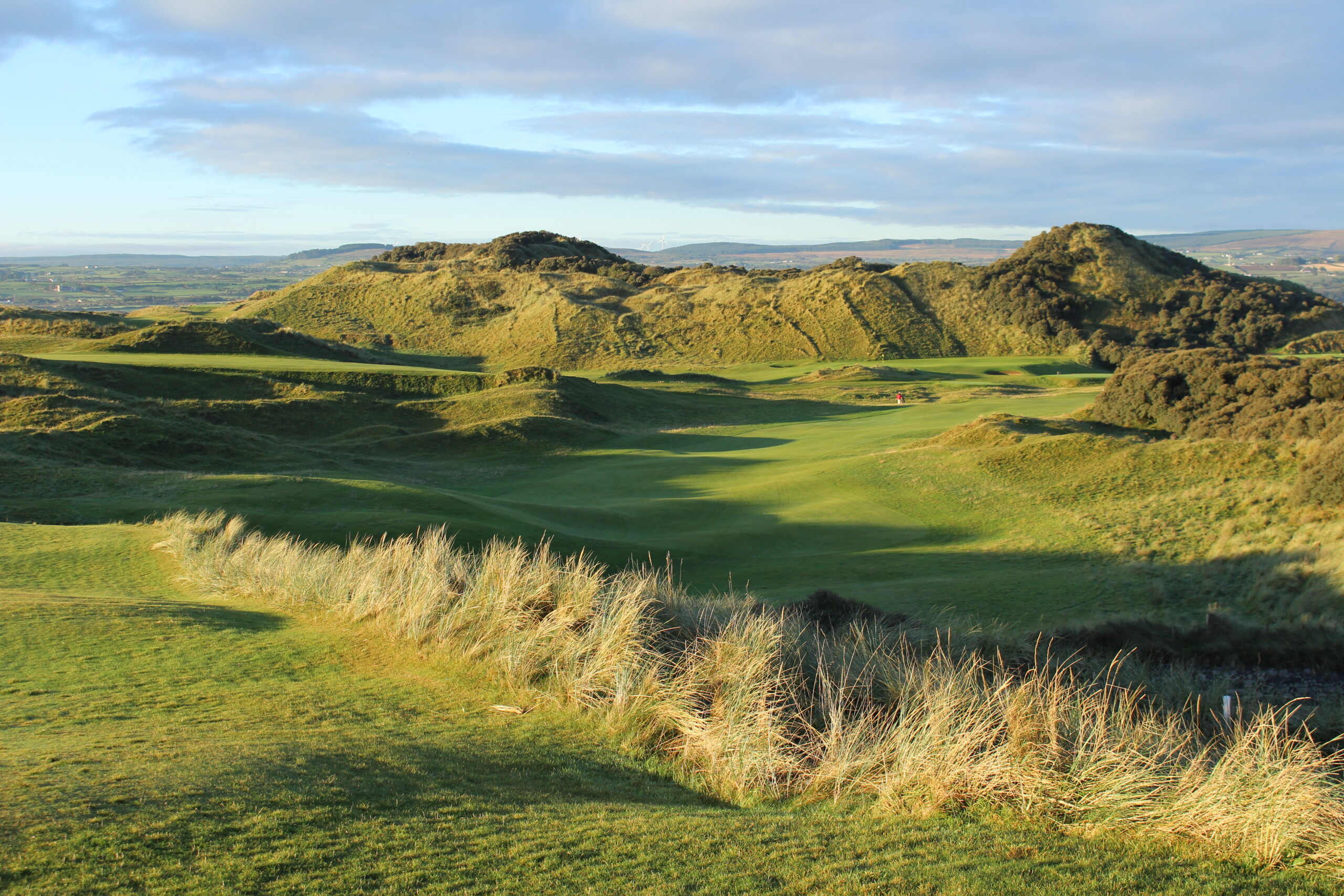 Blick vom Abschlag der 1 in Portstewart Strand