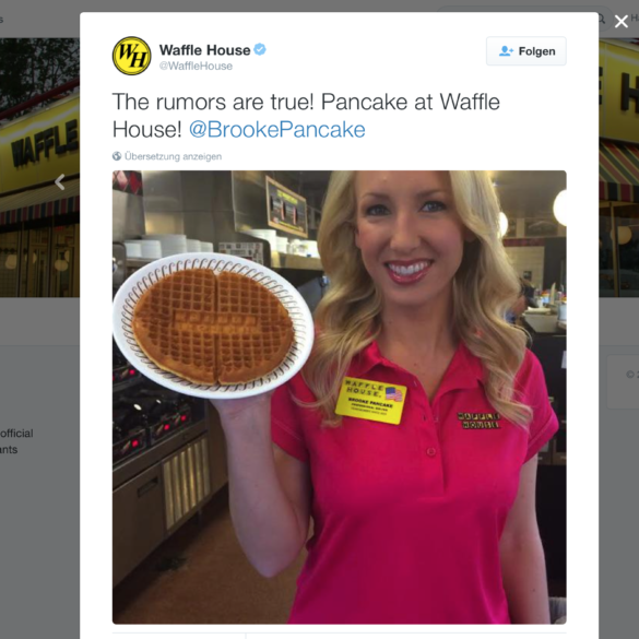 Cooler Werbevertrag: Brooke Pancake und Waffle House