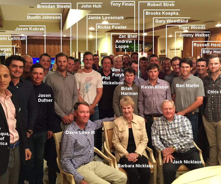 Die Teilnehmer vom Ryder-Cup-Dinner