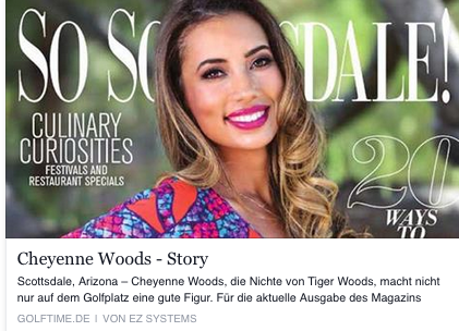 Cheyenne Woods auf dem Facebook-Auftritt der Golf Time